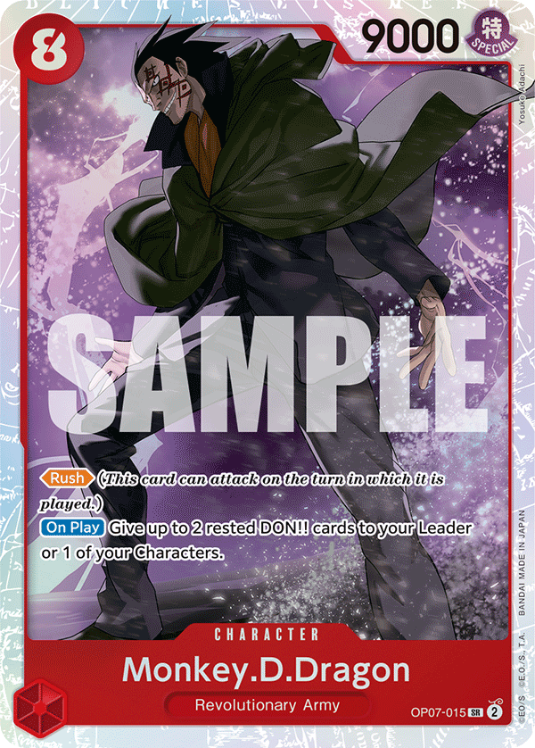 thumbnail image 2 of Monkey D. Dragon (Alt Art) OP07-001 Leader – One Piece CCG, 500 Years In The Future, Japanese, Near Mint 2 of 5
