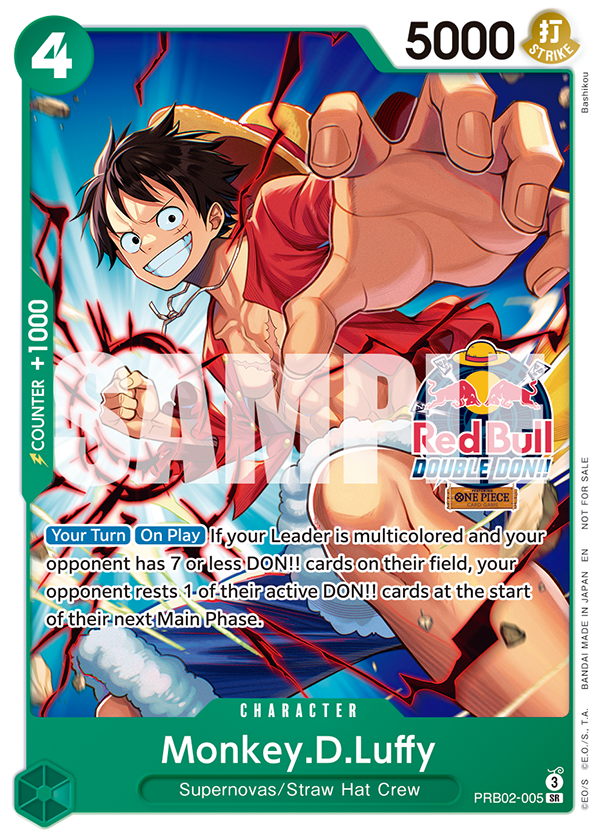 Card image of Red Bull Double Don!! PRB02-005 Monkey.D.Luffy