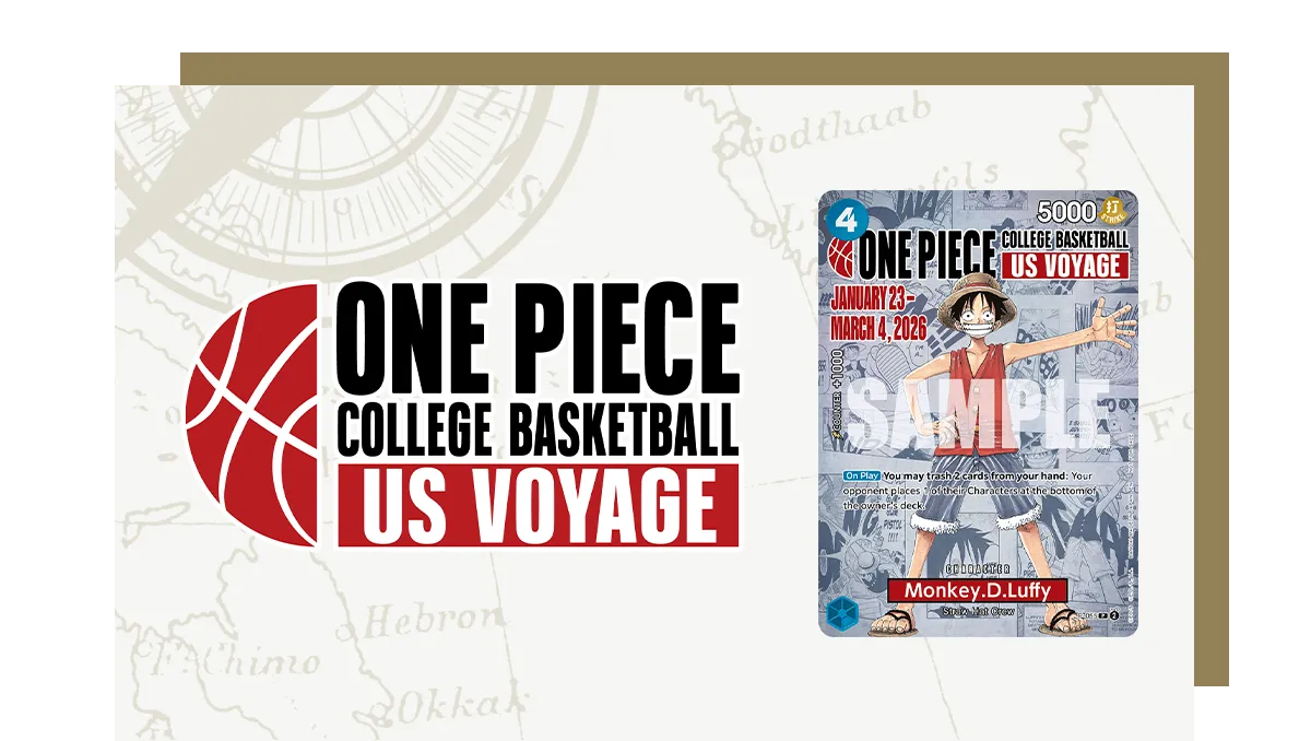 Limited Edition ONE PIECE Card Giveaway at games collaborating as “ONE PIECE COLLEGE BASKETBALL: US VOYAGE”