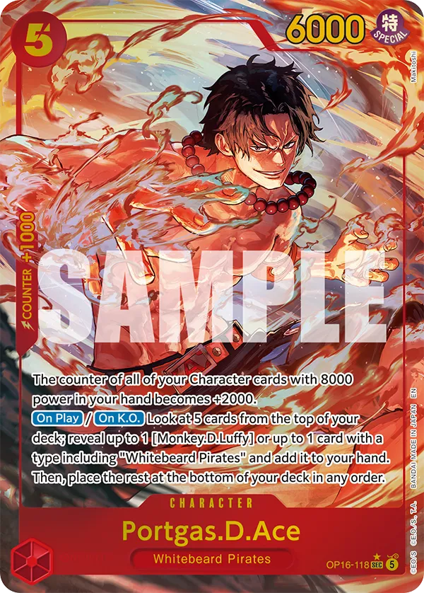 Card image of OP16-118 Portgas.D.Ace