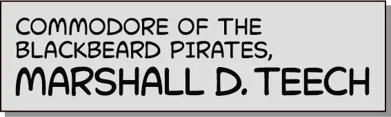 COMMODORE OF THE BLACKBEARD PIRATES, MARSHALL D. TEECH