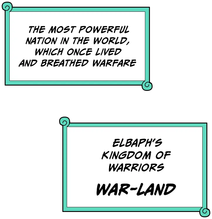 THE MOST POWERFUL NATION IN THE WORLD, WHICH ONCE LIVED AND BREATHED WARFARE ELBAPH'S KINGDOM OF WARRIORS WAR-LAND